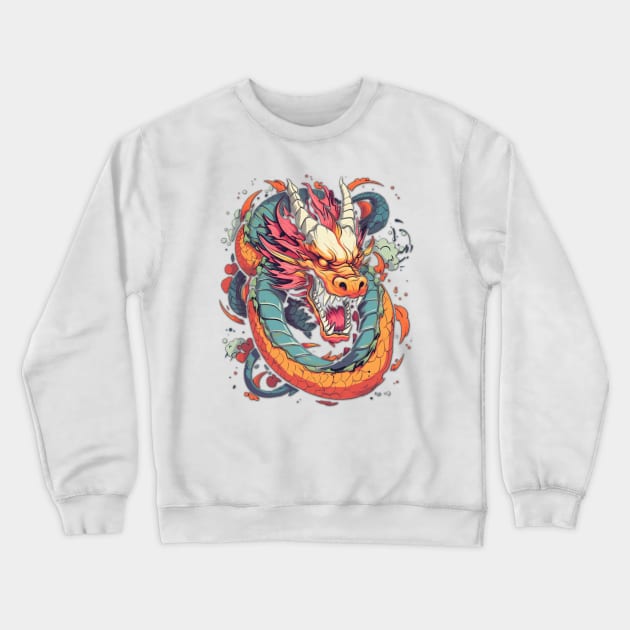 Japanese Dragon design Crewneck Sweatshirt by Spearhead Ink